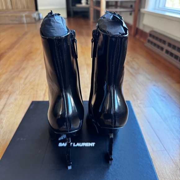 Yves Saint Laurent YSL Opyum 110 Logo Heel Ankle Booties Black EU 36 NWT - Picture 6 of 16